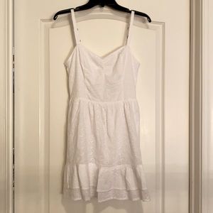 Hollister eyelet ruffle hem mini dress